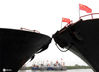 2020年7月31日，连云港市赣榆区青口中心渔港码头，众多渔船在等待出海开捕。