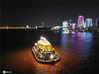 2020年8月12日晚，因长江汛情停航的武汉两江游览游船正式复航，市民游客乘坐游船亲水纳凉，欣赏久违的长江灯光秀。