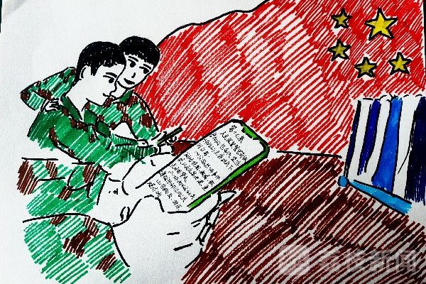 学习|手绘漫画：看武警官兵如何学习《武警法》|荔枝军事