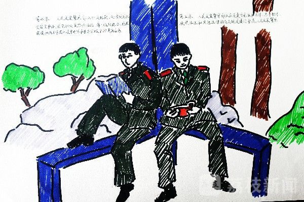 学习|手绘漫画：看武警官兵如何学习《武警法》|荔枝军事