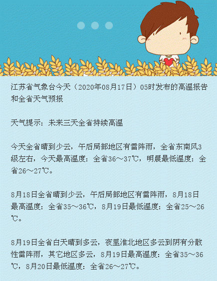 全省■热热热热热！未来三天江苏全省持续高温