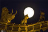 2020年8月3日晚，山东省青州市上空的圆月。