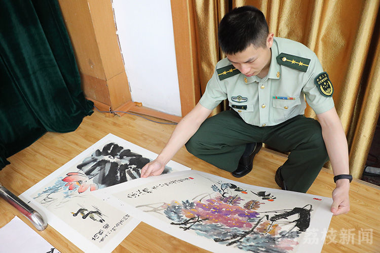 军营|武警宿迁支队：书画艺术进军营 绘就军民鱼水情丨荔枝军事