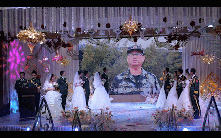 支队|武警某支队举办集体婚礼和军民联谊会|荔枝军事