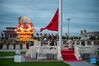 A flag-raising ceremony to celebrate the 72nd anniversary of the founding of the People's Republic of China is held at the Tian'anmen Square in Beijing, capital of China, Oct. 1, 2021. (Xinhua/Chen Zhonghao)