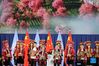 Folk artists perform during the opening ceremony of the 15th meeting of the Conference of the Parties to the UN Convention on Biological Diversity (COP15) in Kunming, southwest China's Yunnan Province, Oct. 11, 2021. COP15 kicked off in Kunming on Monday. (Xinhua/Jin Liwang)