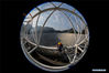 Photo taken with a fisheye lens on March 29, 2021 shows a worker maintaining China's Five-hundred-meter Aperture Spherical radio Telescope (FAST) in southwest China's Guizhou Province. FAST has identified over 300 pulsars so far. Located in a naturally deep and round karst depression in southwest China's Guizhou Province, it officially began operating on Jan. 11, 2020. (Xinhua/Ou Dongqu)