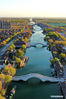 Aerial photo taken on April 13, 2021 shows a view of the Tangjin canal in Fengnan District of Tangshan, north China's Hebei Province. Fengnan District authorities have taken steps to advance a holistic urban water management program in recent years. The program aims at shaping a sound environment for life improvement, industrial development, and refinement of the urban landscape. (Xinhua/Mu Yu)