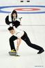 Athletes compete during a curling test program at National Aquatics Center in Beijing, April 1, 2021. A 10-day ice sports test program for the 2022 Olympic and Paralympic Winter Games is held between April 1 and 10, 2021. This test program is to give a test to competition organization, venue operation, and services and safeguarding. It will engage all ice sports of Beijing 2022, namely short track speed skating, speed skating, figure skating, ice hockey, curling, para ice hockey and wheelchair curling. (Xinhua/Ju Huanzong)