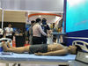 An advanced human patient simulator is displayed on Friday during the 56th Higher Education Expo China in Qingdao, Shandong province. [Photo by Hu Qing/chinadaily.com.cn]