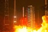 A Long March-3B carrier rocket blasts off from the Xichang Satellite Launch Center in southwest China's Sichuan Province, June 3, 2021. China sent a new meteorological satellite into planned orbit from the Xichang Satellite Launch Center in Sichuan Province on Thursday morning. The satellite, Fengyun-4B (FY-4B), was launched by a Long March-3B rocket at 00:17 a.m. (Beijing Time). This was the 372nd flight mission of the Long March rocket series, the launch center said. (Photo by Guo Wenbin/Xinhua)