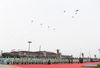 Military aircraft fly over Tian'anmen Square in echelons ahead of a grand gathering celebrating the Communist Party of China (CPC) centenary in Beijing, capital of China, July 1, 2021. (Xinhua/Zhang Ling)