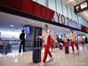 Members of the Chinese table tennis team arrive at the Narita airport in Tokyo, Japan, July 17, 2021. Some members of Chinese Olympic delegation arrived in Tokyo on Saturday. (Xinhua/Cao Can)