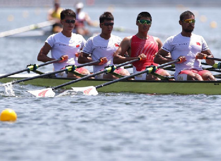 Chinese rowing team attend training session ahead of Tokyo Olympics