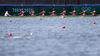 Members of Chinese women's eight rowing team attend a training session ahead of the Tokyo 2020 Olympic Games at the Sea Forest Waterway in Tokyo, Japan, July 20, 2021. (Xinhua/Zheng Huansong)