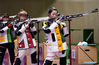 Yang Qian (R) of China competes during the Tokyo 2020 women's 10m air rifle final in Tokyo, Japan, July 24, 2021. (Xinhua/Ju Huanzong)