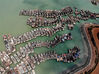2021年7月25日，江苏连云港，连云区渔港内，渔船停泊在避风港湾躲避台风（无人机照片）。