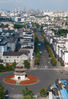 Aerial photo taken on Aug. 4, 2021 shows the empty streets in downtown Yangzhou, east China's Jiangsu Province. Yangzhou now has one high-risk area and 75 medium-risk areas for COVID-19, and the city authorities have strengthened the prevention and control measures to halt the spread of the coronavirus. (Xinhua/Li Bo)