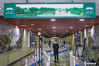 A staff member stands guard at Yangzhou station in Yangzhou, east China's Jiangsu Province, Aug. 6, 2021. Yangzhou now has one high-risk area and 75 medium-risk areas for COVID-19, and the city authorities have strengthened the prevention and control measures to halt the spread of the coronavirus. (Xinhua/Li Bo)