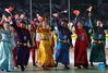 Members of Inner Mongolia Autonomous Region Delegation parade into the stadium during the opening ceremony for China's 14th National Games in Xi'an, Shaanxi Province, Sept. 15, 2021. (Xinhua/Peng Ziyang)