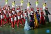 Members of Inner Mongolia Autonomous Region Delegation parade into the stadium during the opening ceremony for China's 14th National Games in Xi'an, northwest China's Shaanxi Province, Sept. 15, 2021. (Xinhua/Sun Fei)