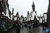 Tourists visit the theme land of Wizarding World of Harry Potter at the Universal Beijing Resort in Beijing, capital of China, Sept. 20, 2021. The Universal Beijing Resort, currently the largest in scale worldwide, opened to the public on Monday. The resort, covering 4 square km, includes the highly anticipated Universal Studios Beijing theme park, the Universal CityWalk, and two hotels. (Xinhua/Ren Chao)