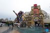 Tourists visit the theme land of Transformers: Metrobase at the Universal Beijing Resort in Beijing, capital of China, Sept. 20, 2021. The Universal Beijing Resort, currently the largest in scale worldwide, opened to the public on Monday. The resort, covering 4 square km, includes the highly anticipated Universal Studios Beijing theme park, the Universal CityWalk, and two hotels. (Xinhua/Ren Chao)