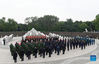 A burial ceremony for the remains of 109 Chinese People's Volunteers (CPV) martyrs is held at the CPV martyrs' cemetery in Shenyang, northeast China's Liaoning Province, Sept. 3, 2021. The remains of 109 Chinese soldiers killed in the 1950-53 Korean War were laid to rest on Friday in Shenyang. (Xinhua/Yang Qing)