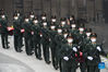 Coffins containing the remains of Chinese People's Volunteers (CPV) martyrs are escorted by soldiers during a burial ceremony at the CPV martyrs' cemetery in Shenyang, northeast China's Liaoning Province, Sept. 3, 2021. The remains of 109 Chinese soldiers killed in the 1950-53 Korean War were laid to rest on Friday in Shenyang. (Xinhua/Yang Qing)
