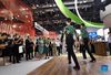 Dancers perform tap dance at the booth of Ireland during the 2021 China International Fair for Trade in Services (CIFTIS) in Beijing, capital of China, Sept. 3, 2021. (Xinhua/Wu Wei)