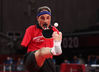 Ibrahim Elhusseiny Hamadtou of Egypt serves during a table tennis class 6-7 doubles match on Aug 31. [Photo/Agencies]