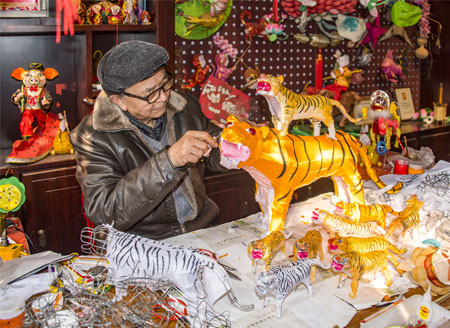 Tiger lanterns ring in a Chinese Lunar New Year
