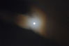 2022年1月18日，北京，月亮被心型云朵笼罩。