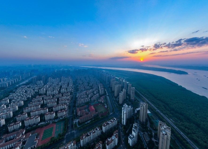 晨光中,活力新城市 暖风扑面来 张兴荣摄南京江北新区沿江街道地处