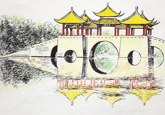 泗阳大桥简笔画图片