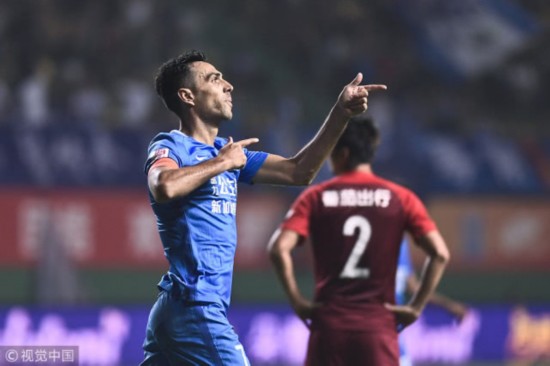 中超-富力2-1华夏 杜文洋送乌龙扎哈维进球