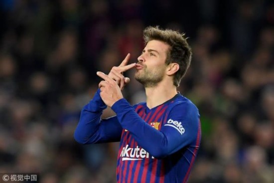 皮克助巴萨连破两大魔咒 进球数仅次拉莫斯 恶战老对头