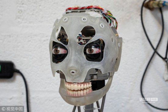 英国公司研发"画家"机器人 仿生眼栩栩如生