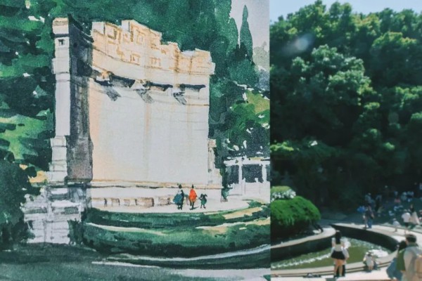 跟着水彩画,打开杨廷宝留给南京的惊艳_荔枝网新闻