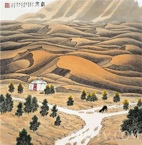 黄名芊大漠山水画展:绘写大漠天地之美