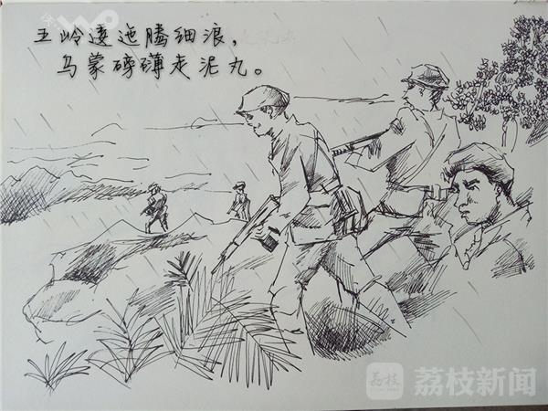 红军长征的画简单图片