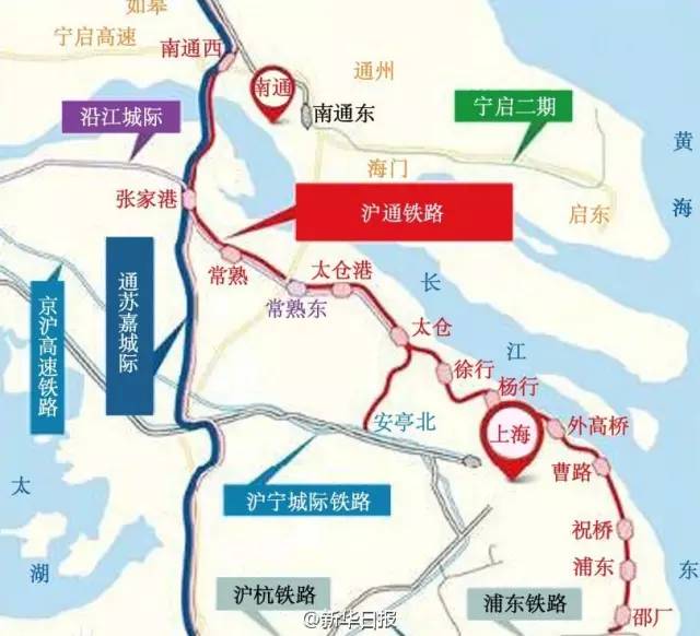 沪通铁路路线图(新版)图片