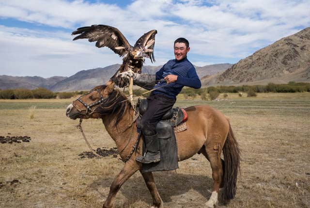 图片故事:蒙古4000年驯鹰传统面临消失 仅剩70名驯鹰师