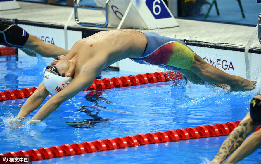 2016里约奥运会游泳男子仰泳200米半决赛:徐嘉余,李广源晋级决赛