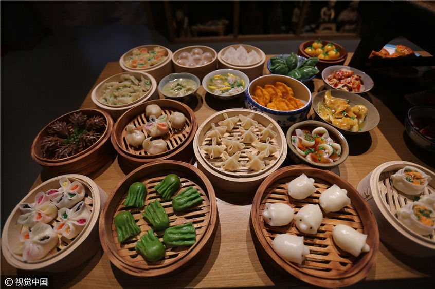 实拍大连饺子博物馆食物 展示中华美食博大精深