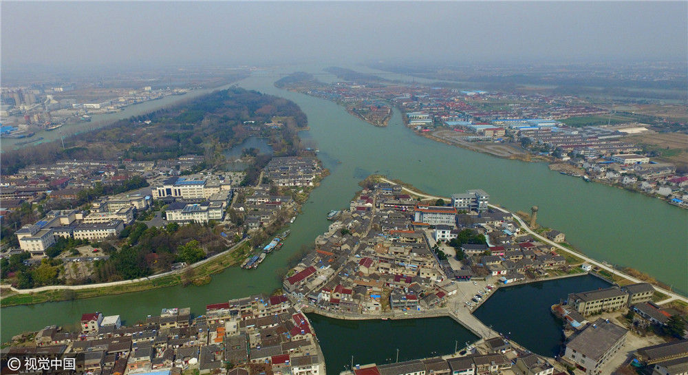 江苏扬州:航拍京杭大运河畔千年古镇 壮观美景堪比威尼斯水城