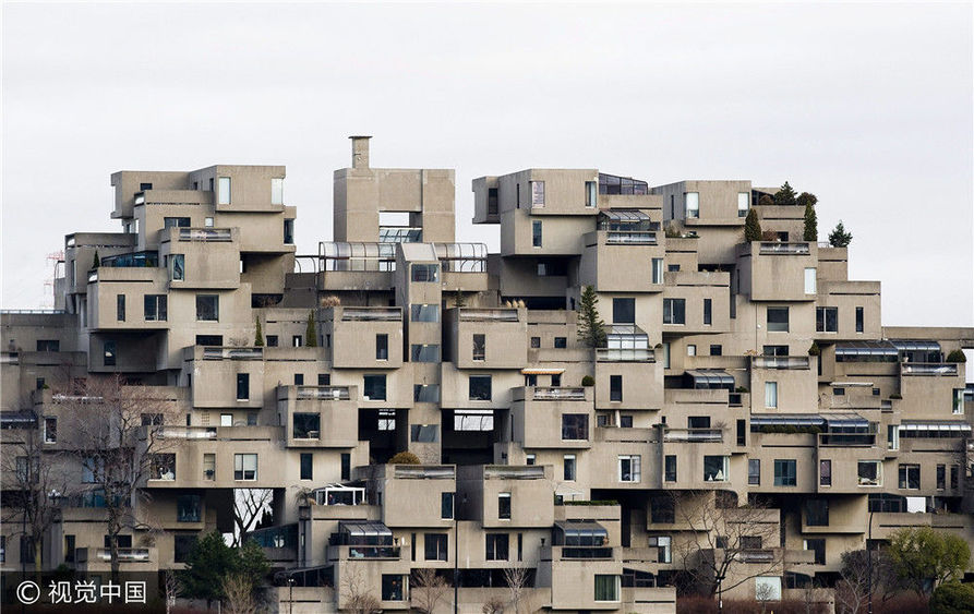 2011年11月28日,加拿大蒙特利尔,住宅区"67号栖息地"的全景图.