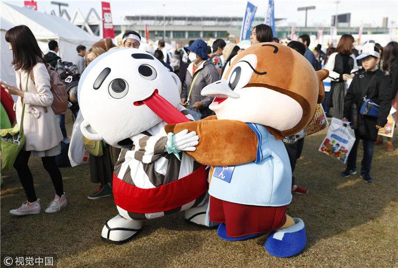 日本大阪举行年度吉祥物大赛 卡通人物集体卖萌