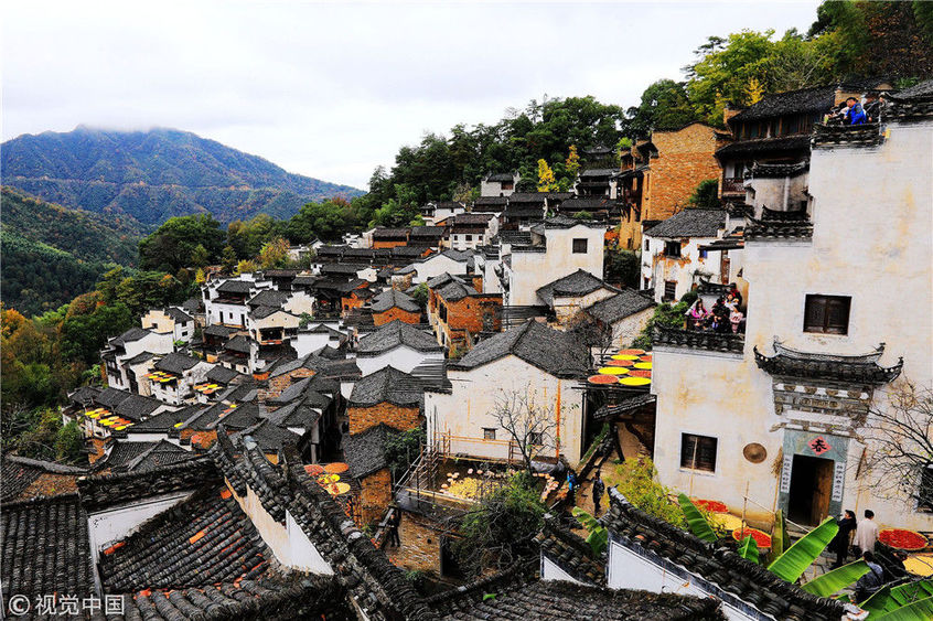 2018年11月19日,江西上饶,篁岭位于婺源县东北部,是著名的晒秋文化