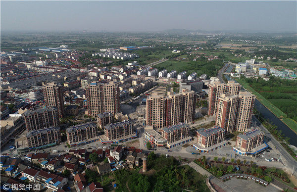 航拍江苏常州溧阳社渚 千年古镇换新颜